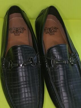Men's Black Leather Bit Slip-On Loafers